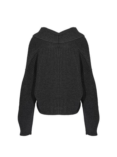 Cappotto Ezra in misto cashmere a costine Antracite Liviana Conti | L5WC06Y49-0